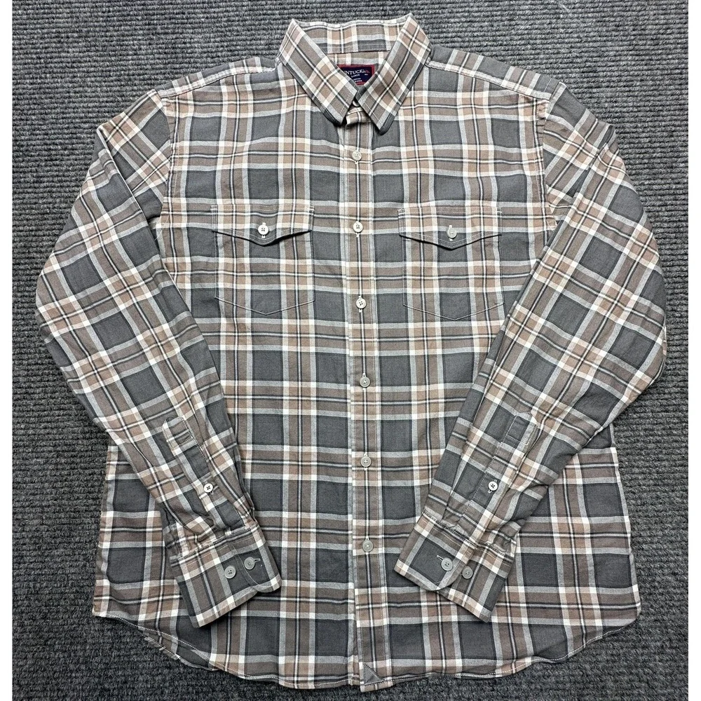 UNTUCKit Shirt Mens Large Gray‎ Plaid Long Sleeve Button Front Pockets Casual